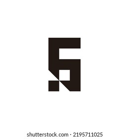 Number 6 stair, square geometric symbol simple logo vector