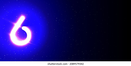 Símbolo número 6 único vector de signo de neón súper brillante. La luz estalló. Elemento de diseño número seis icono de neón. Banner iluminado. Señal de neón. Un comercial brillante cada noche. Cartel con espacio en blanco.