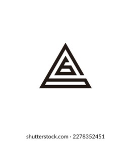 Number 6 in 6, triangular geometric simple symbol logo vector