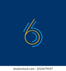 Number 6 vector design illustration eps10 file