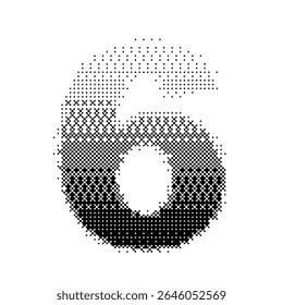 Number 6 vector with gradation bitmap effect