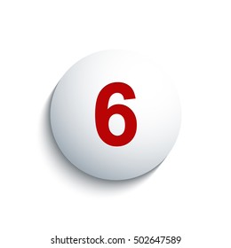 Number "6". Vector illustration.