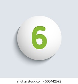 Number "6". Vector illustration.