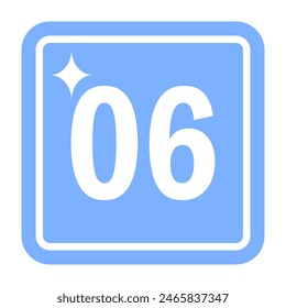 Number 6 vector illustration flat design isolated on white background