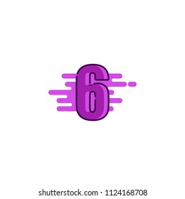 Number 6 Vector Template Design Illustration