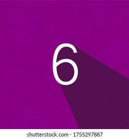 Number 6 written on purple background 