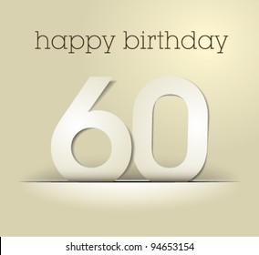 number 60  / birthday card vector / simple design