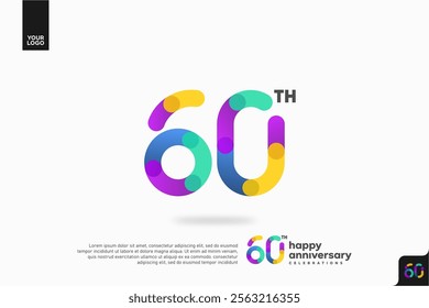 Number 60 logo icon design, 60th birthday logo number, anniversary 60