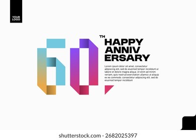 Número 60 logotipo ícone design, 60º aniversário logotipo número, aniversário 60