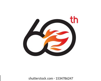 Number 60 logo or symbol template design
