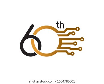 Number 60 logo or symbol template design