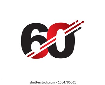 Number 60 logo or symbol template design