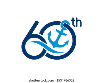 Number 60 logo or symbol template design