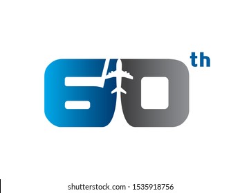 Number 60 logo or symbol template design