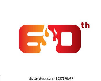 Number 60 logo or symbol template design