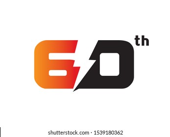 Number 60 logo or symbol template design