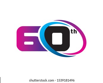 Number 60 logo or symbol template design