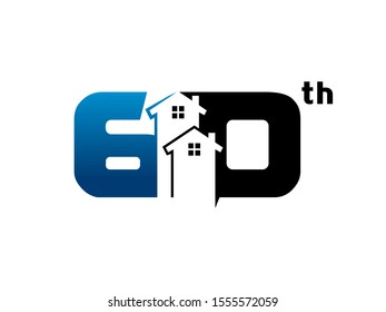 Number 60 logo or symbol template design
