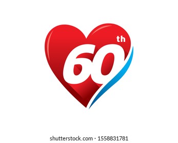 Number 60 logo or symbol template design