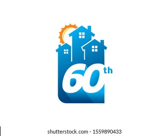 Number 60 logo or symbol template design
