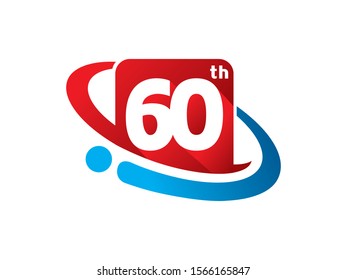 Number 60 logo or symbol template design