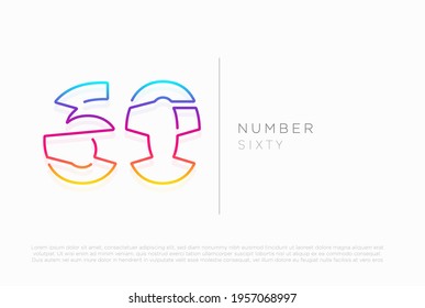 Number 60 sixty logo icon design, vector template