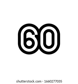 Número 60 de diseño de icono vectorial para sitio web, infografía, folleto, portada, evento de celebración, invitación, saludo, plantilla web.