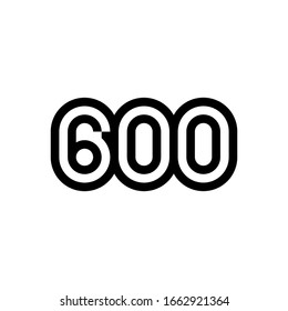 Number 600 vector icon design. Vector illustration.