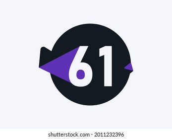 Imagen vectorial de diseño de icono del logotipo número 61