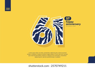Number 61 logo icon design, 61st birthday logo number, anniversary 61