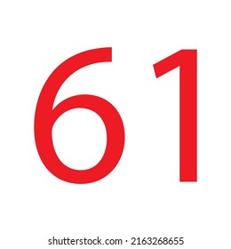 NUMBER 61 SIMPLE CLIP ART VECTOR ILLUSTRATION