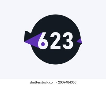 Imagen vectorial de diseño de iconos del logotipo número 623