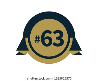 Number 63  badge design vector
