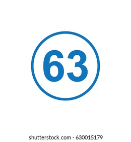 Number 63 icon illustration isolated vector sign symbol