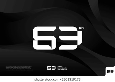 Number 63 logo icon design 63rd birthday logo number anniversary 63