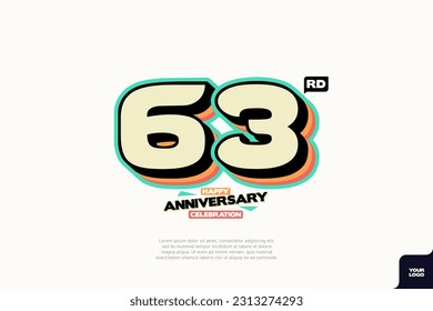 Number 63 logo icon design, 63rd birthday logo number, anniversary 63