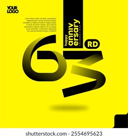 Number 63 logo icon design, 63rd anniversary logotype