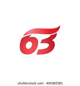 number 63 swoosh design template logo red