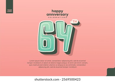 Number 64 logo icon design, 64th birthday logo number, anniversary 64