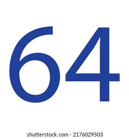 NÚMERO 64 ILUSTRACIÓN DE VECTORES AISLADA EN FONDO BLANCO