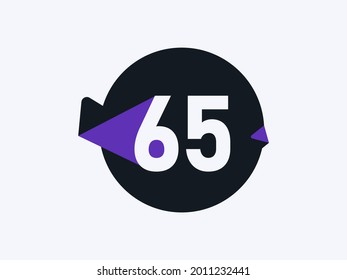 Nummer 65 Logo Symbol Design Vektorbild
