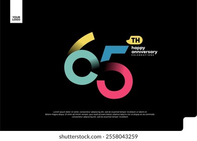 Number 65 logo icon design, 65th birthday logo number, anniversary 65