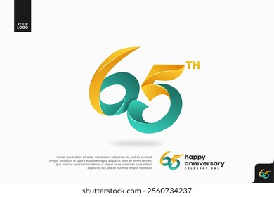 Number 65 logo icon design, 65th birthday logo number, anniversary 65