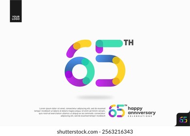 Number 65 logo icon design, 65th birthday logo number, anniversary 65