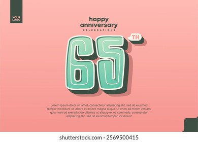 Number 65 logo icon design, 65th birthday logo number, anniversary 65