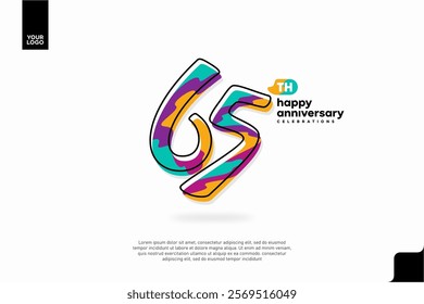 Number 65 logo icon design, 65th birthday logo number, anniversary 65