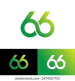 Number 65 years anniversary infinity connected symbol icon flat logo stock vector design