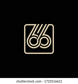 Number 66, logo icon design template vector.