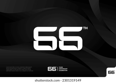 Número 66 diseño del icono del logo 66º aniversario del logo 66