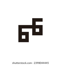 Number 66 square connect geometric symbol simple logo vector